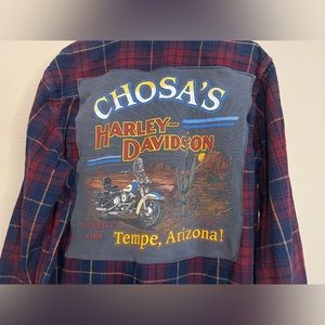 Custom Harley Davidson Chosa’s Tempe, AZ Graphic Flannel Men’s XL Stitched HD